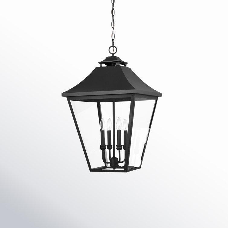 Nael Black Seeded Glass Outdoor Pendant Light