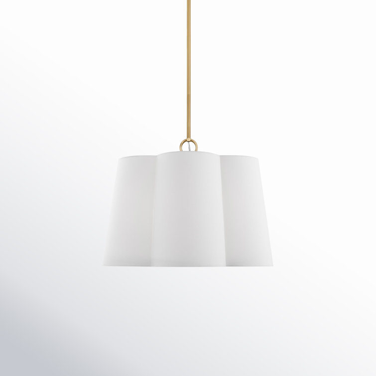 Burnished Brass 3-Light Drum Pendant with Glass Shade