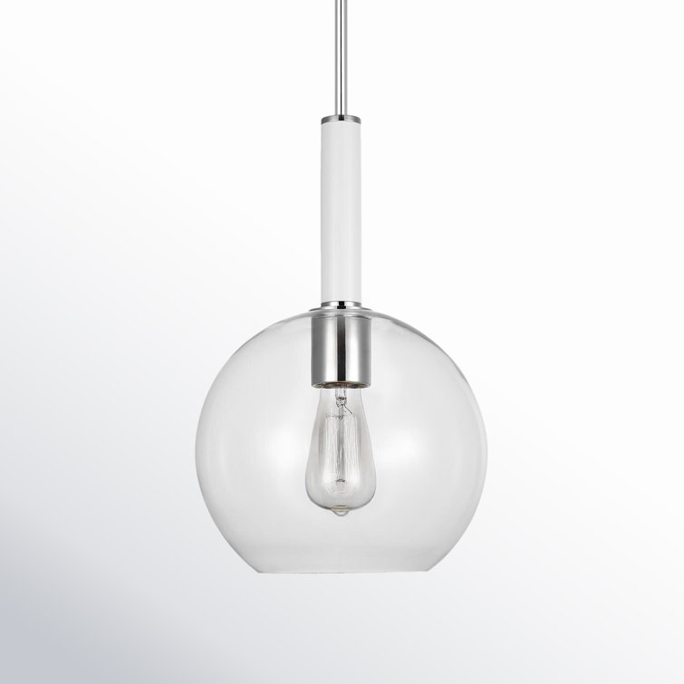 Monroe 16.5" Polished Nickel Round Glass Pendant Light