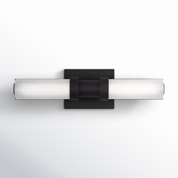 Midnight Black Frosted LED Vanity Light with Steel Fixture