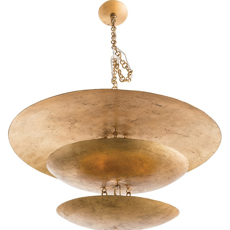 Florko 31" Dia Gold Leaf Geometric Chandelier