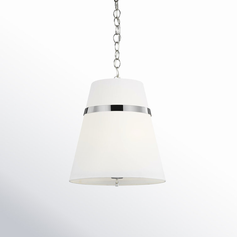 Polished Nickel 3-Light Glass Cone Pendant