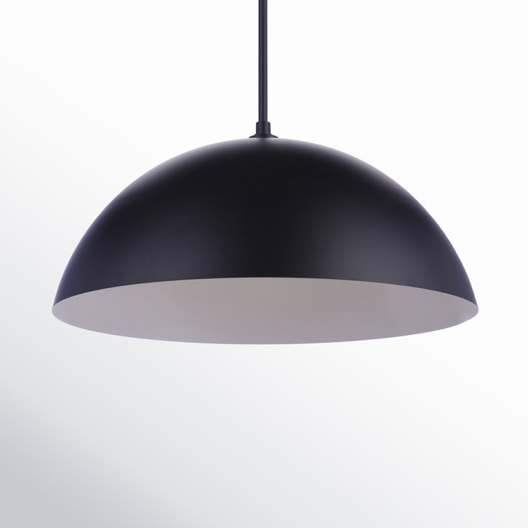 Matte Black 23.25" Dome LED Pendant Light