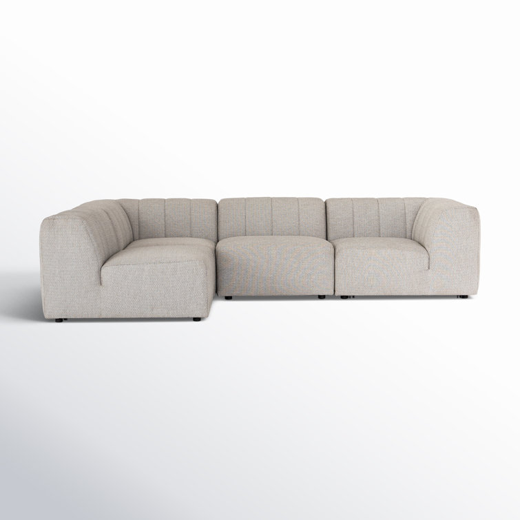 Gwen Gray Wood Frame Outdoor Sectional with Cushions