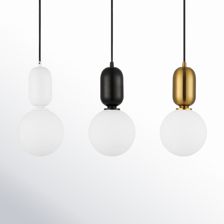Amagiri 6" Assorted Glass Globe Pendant Light Set with LED