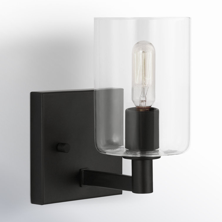 Fullton Midnight Black Cylinder Bath Sconce, 7.75 in
