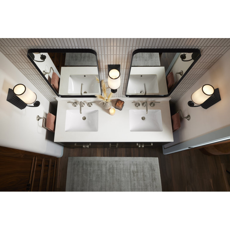 Kresla 60" Light Oak Double Sink Freestanding Vanity with Quartz Top