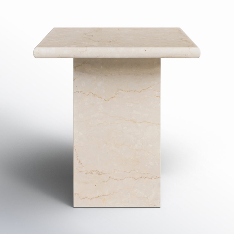 Leonel Cream Marble & Metal 19" Retro Italian Side Table