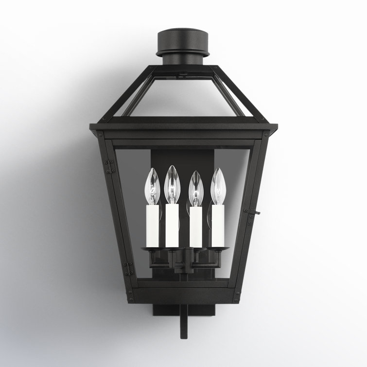 Hyannis 24.5" Textured Black Outdoor Lantern Wall Light