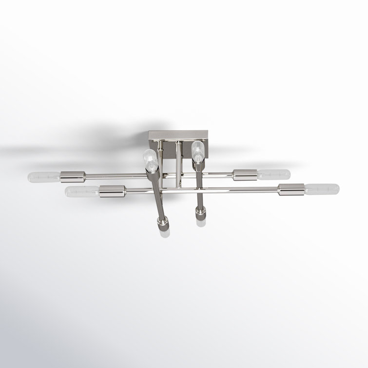 Lyrique Polished Nickel 8-Light Semi-Flush Ceiling Mount