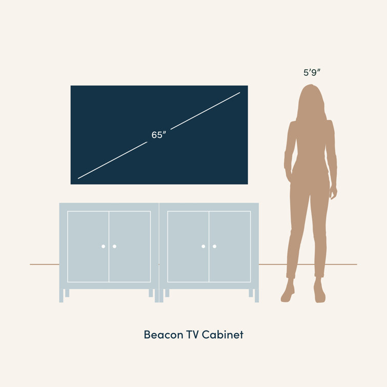 Beacon White and Natural Seagrass Sideboard Cabinet