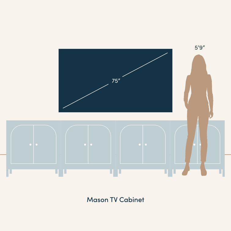 Mason 31'' Black and Oak Sideboard with Glass Doors