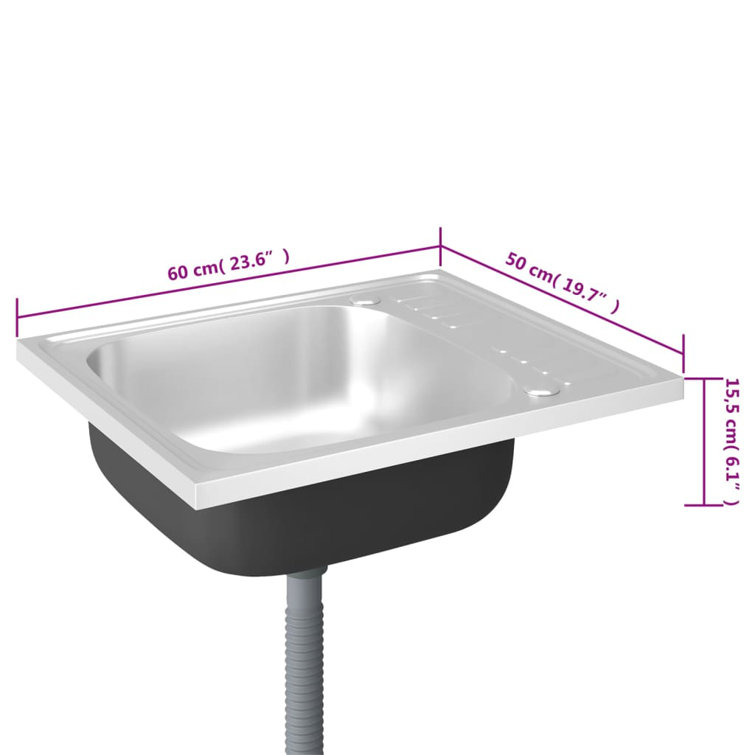 23.6" Stainless Steel Drop-in Kitchen Sink with Drainer