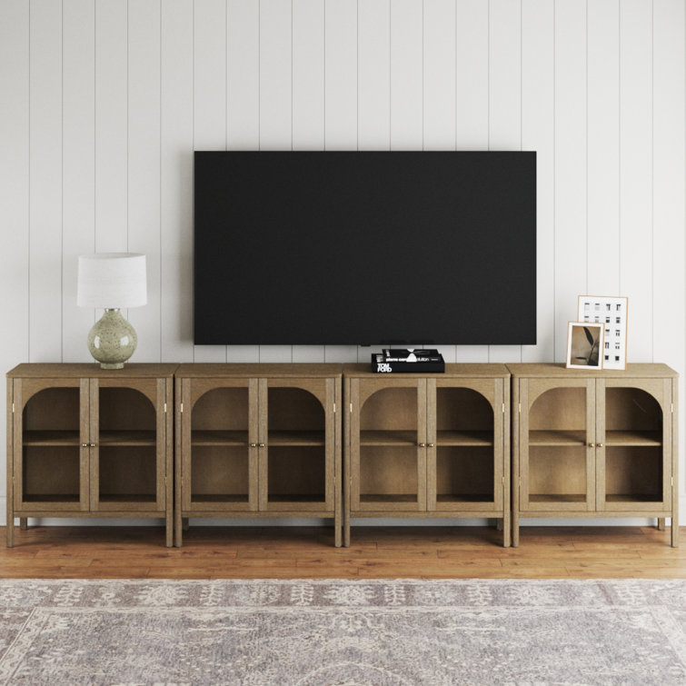 Mason 31'' Light Brown Oak Sideboard with Glass Doors