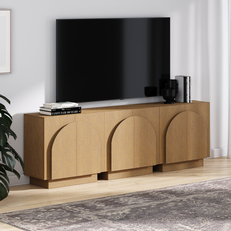 Iris Light Brown Wood Storage Cabinet Set with Arched Doors