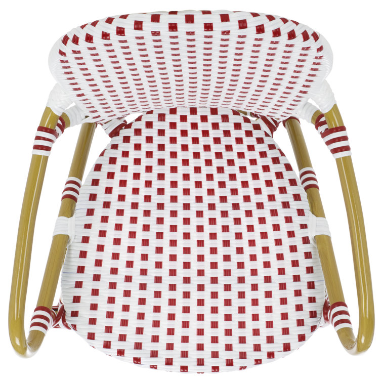 Coastal Cottage Red and White Transitional Arm Chair, Set of 2