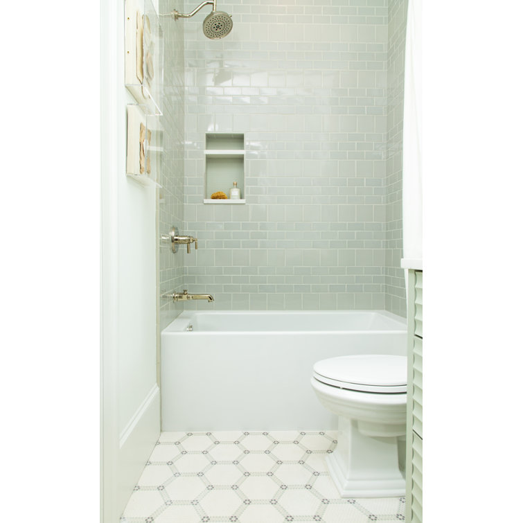 Sydney 66'' White Acrylic Alcove Bathtub with Air/Whirlpool Combo