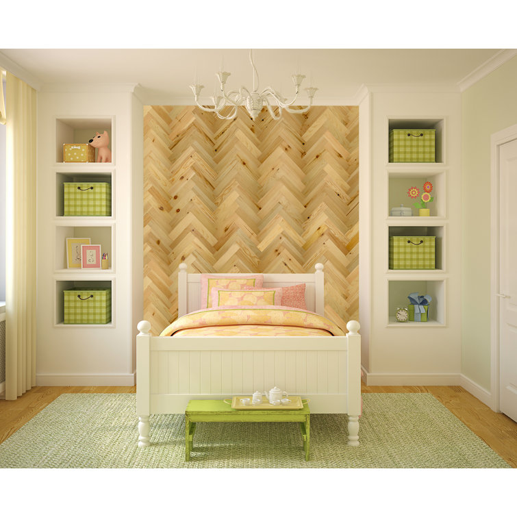 Baxter Blonde Pine Herringbone Peel & Stick Wall Planks