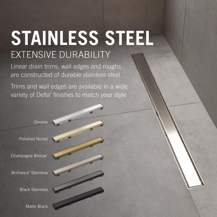 24" Black Stainless Steel Linear Shower Drain