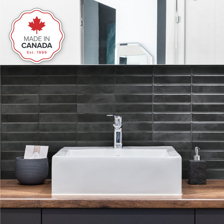 Morocco Zaida Glossy Black Peel and Stick Wall Tile