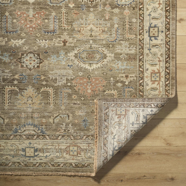 Gray Hand-Knotted Wool Rectangular Area Rug 2' x 3'
