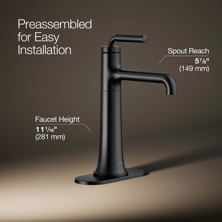 Matte Black Tall Single-Handle Bathroom Sink Faucet