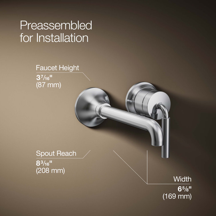 Tone Polished Chrome Single-Handle Wall-Mount Bathroom Faucet
