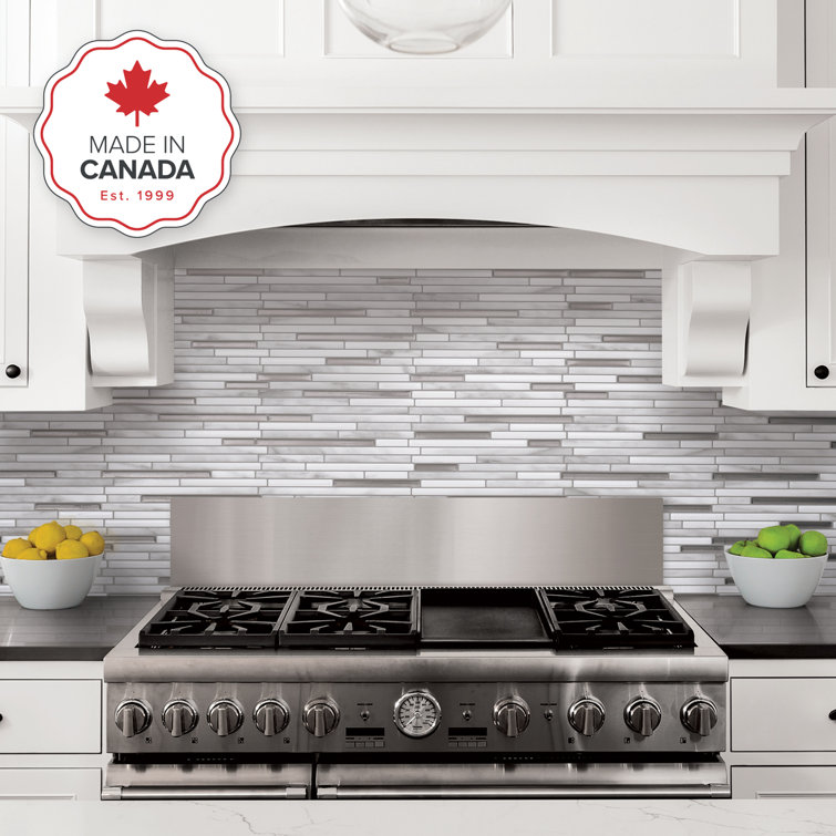 Capri Carrera Marble Peel and Stick Backsplash Tile Set