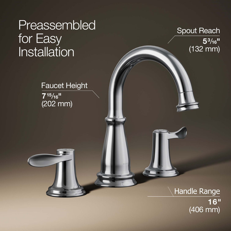 Bellera Polished Chrome Widespread Bathroom Sink Faucet