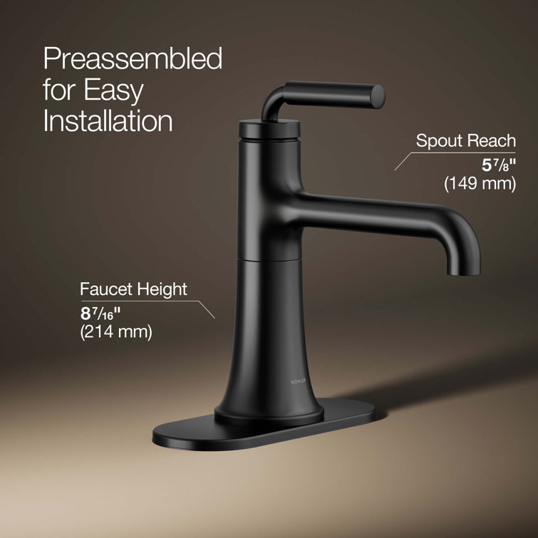 Matte Black Tone Single-Handle Monoblock Bathroom Faucet