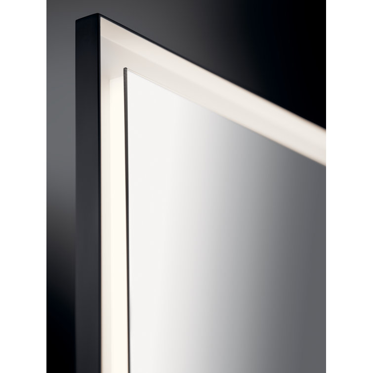 Matte Black LED Frameless Vanity Mirror
