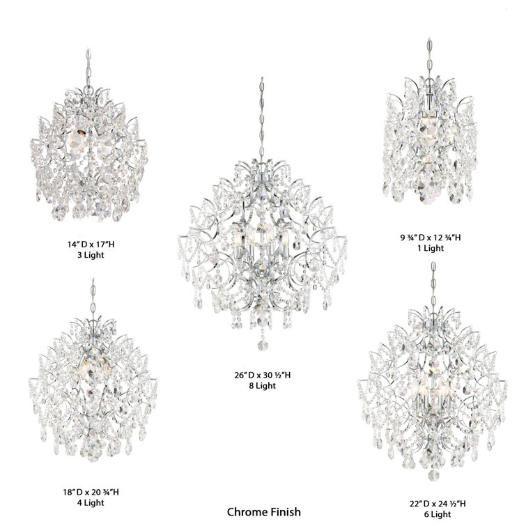 Isabella's Crown Chrome Mini Pendant with Clear Crystal Accents