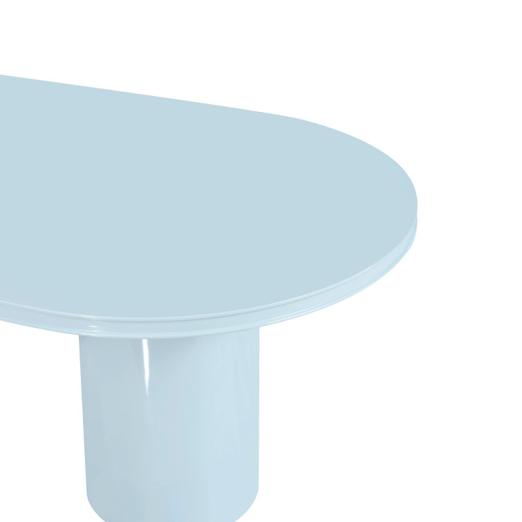 Elora Blue Lacquer Oval Contemporary Dining Table