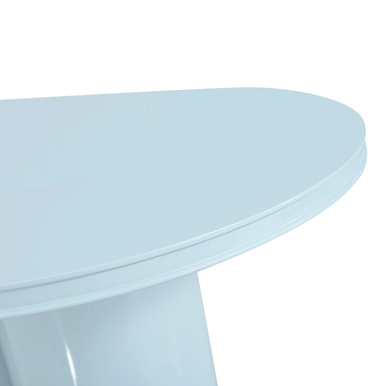 Elora Blue Lacquer Oval Contemporary Dining Table