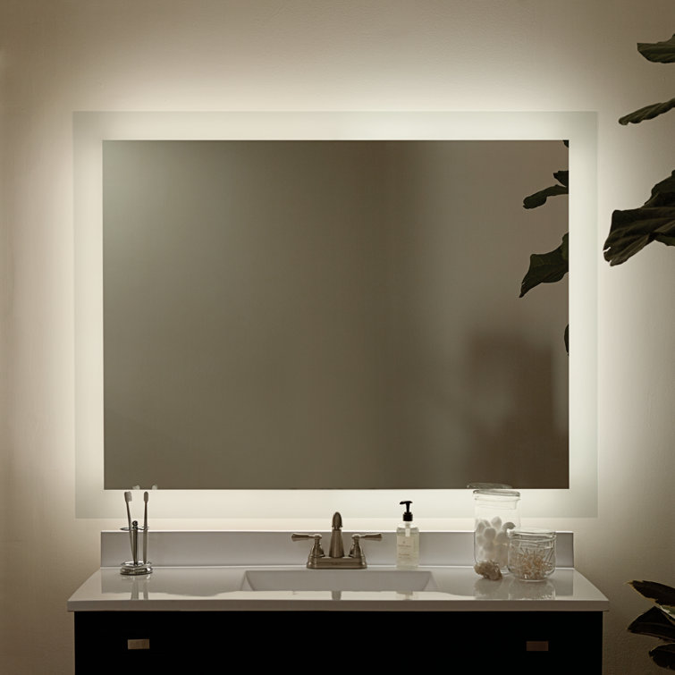 Elan Frosted Glass Rectangular LED Bathroom Vanity Mirror