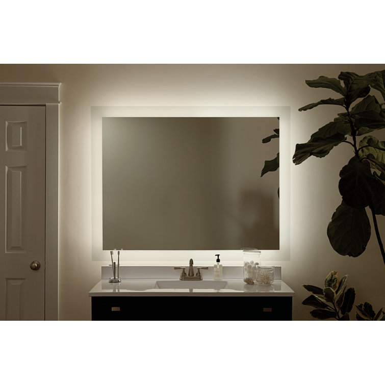Elan Frosted Glass Rectangular LED Bathroom Vanity Mirror