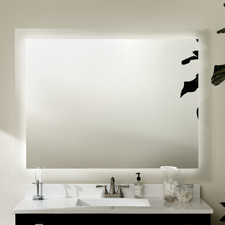 Elan Frosted Glass Rectangular LED Bathroom Vanity Mirror