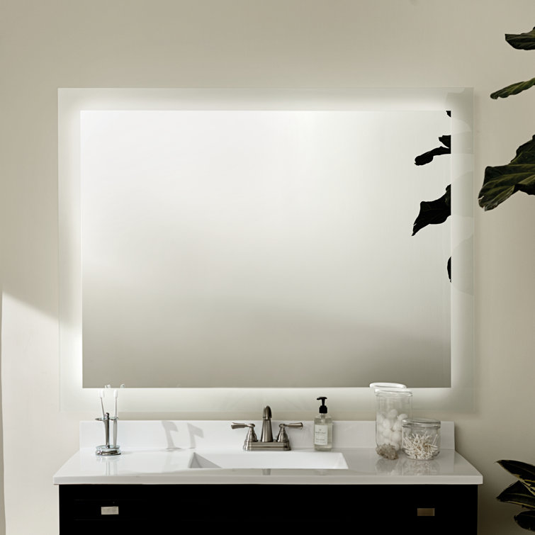 Elan Frosted Glass Rectangular LED Bathroom Vanity Mirror