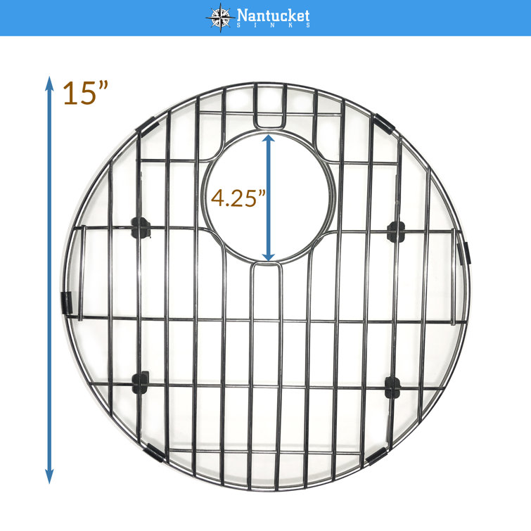 Polished Chrome Round Stainless Steel Sink Grid