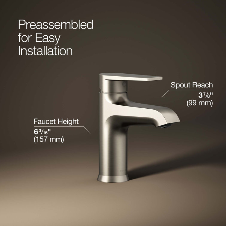 Hint Vibrant Brushed Nickel Single-Handle Low-Arc Bathroom Faucet