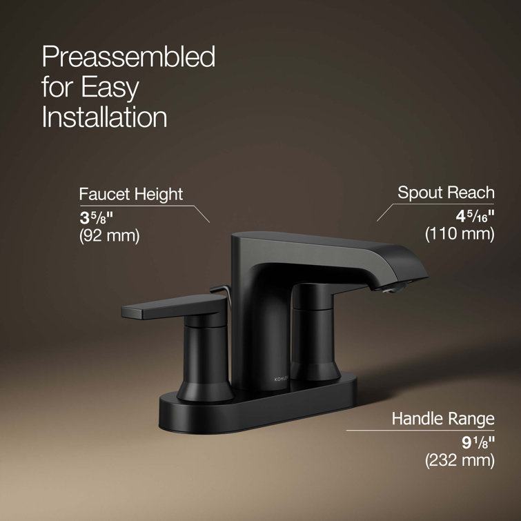 Matte Black Modern Metal Bathroom Sink Faucet with Pop-Up Drain