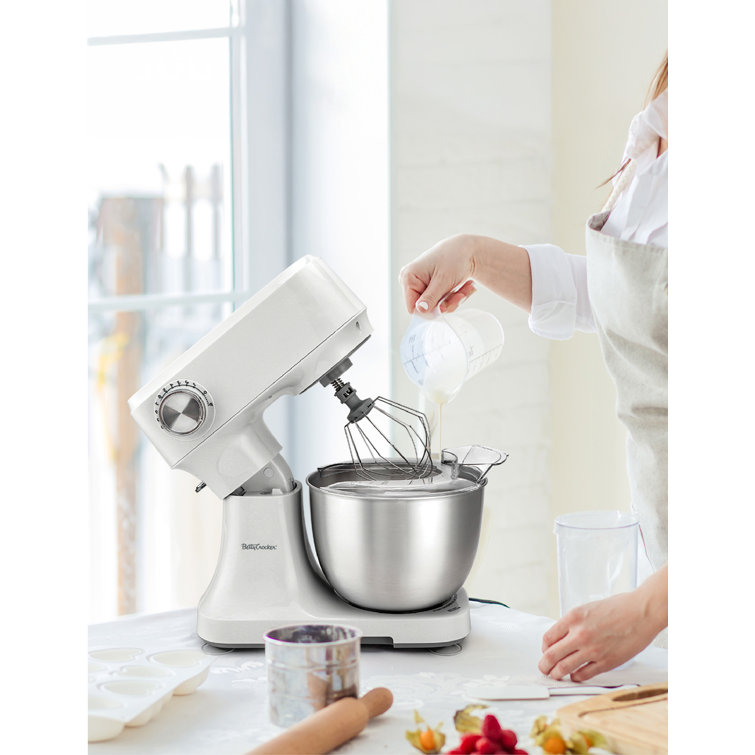 White 3.7-Qt Electric Stand Mixer with 10 Speeds