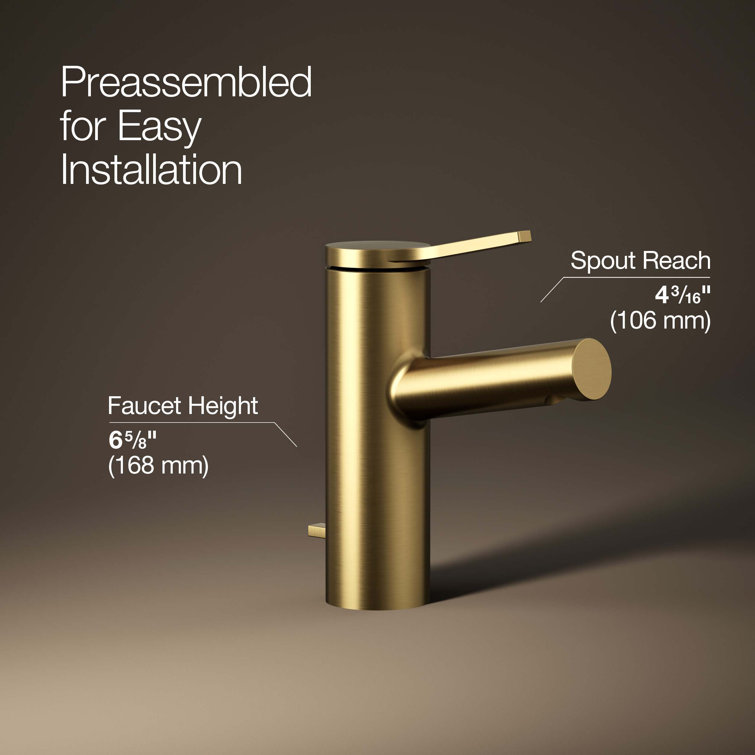 Vibrant Brushed Moderne Brass Single-Handle Bathroom Faucet