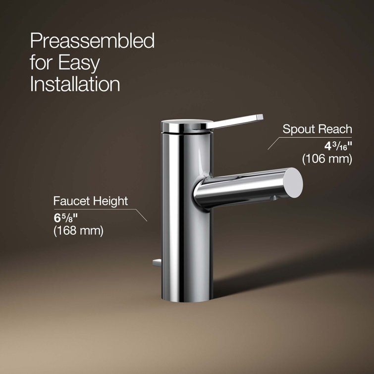Polished Chrome Single-Handle Bathroom Sink Faucet with Pop-Up Drain