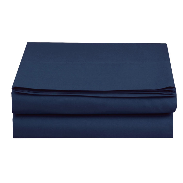 Luxury Navy Blue Queen Egyptian Cotton Flat Sheet