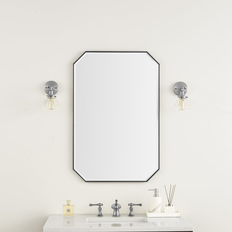 Rohe 36" x 24" Champagne Brass Minimalist Vanity Mirror