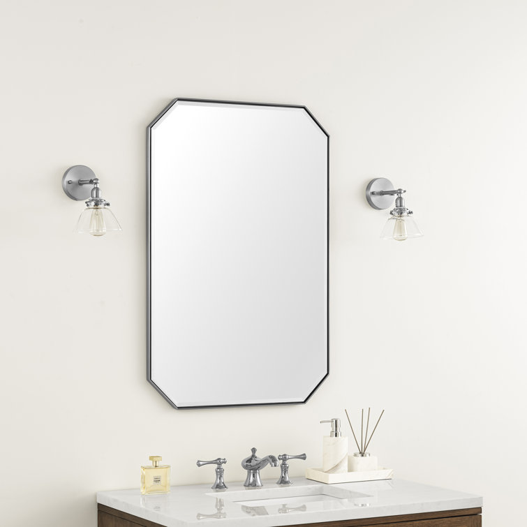 Rohe 36" x 24" Champagne Brass Minimalist Vanity Mirror