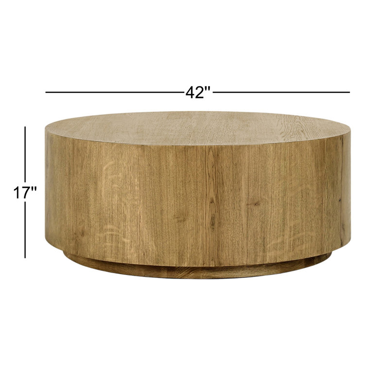 Taryn 42" Light Brown Round Wood Coffee Table