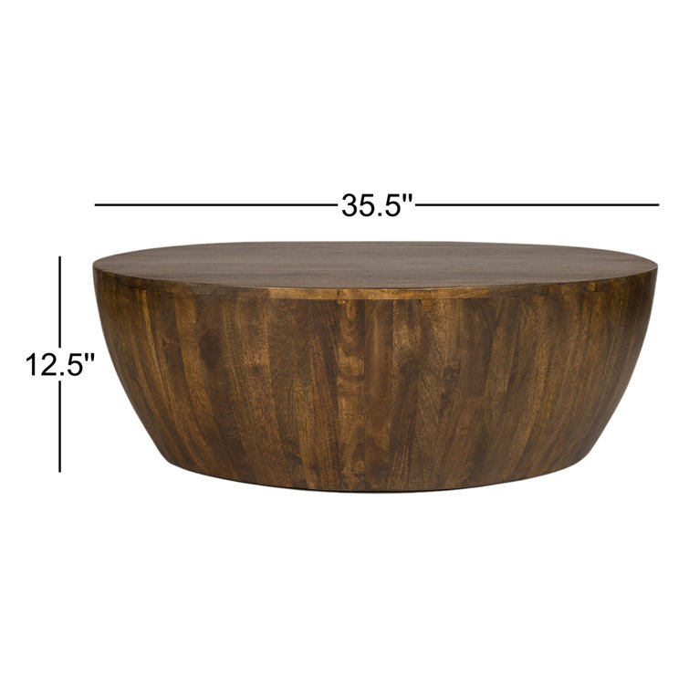 Vivenne Round Walnut Mango Wood Drum Coffee Table