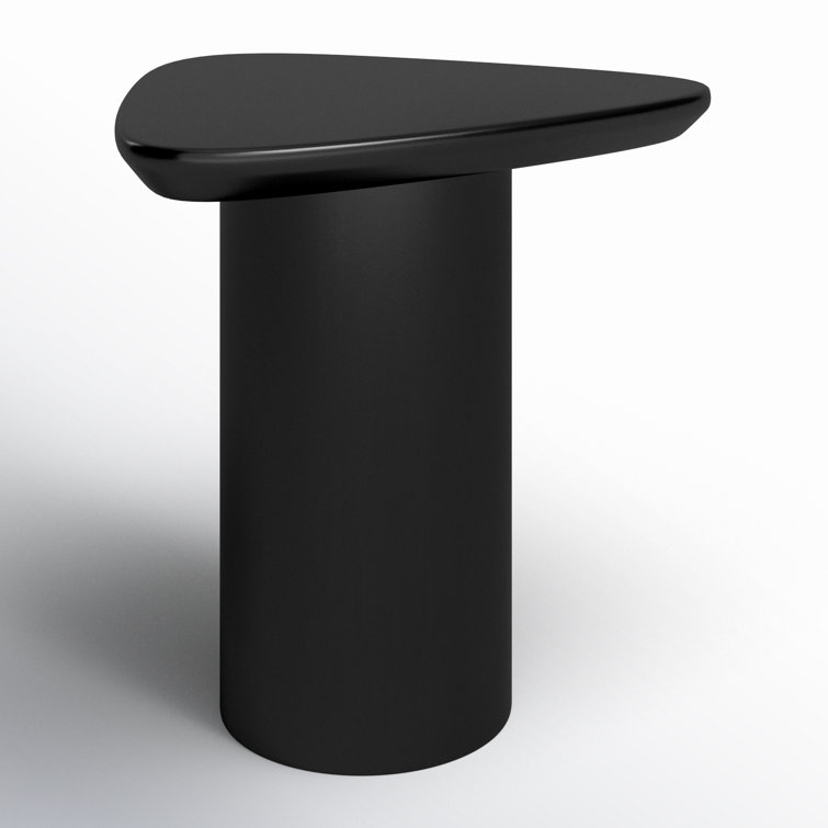 Black Gloss Triangular MDF End Table